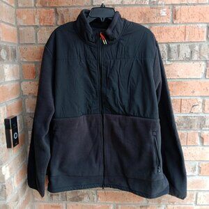 Share Ozark Trail Men's Mixed Media Fleece Jacket Full Zip Pockets BLACK Size 3X